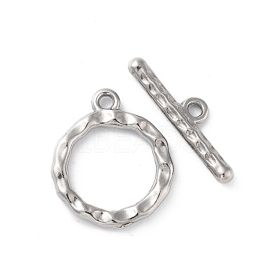 Non-Tarnish 304 Stainless Steel Ring Toggle Clasps X1-STAS-A092-09B-P-1