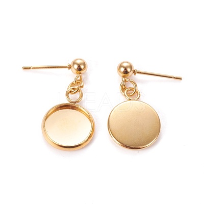 304 Stainless Steel Stud Earring Settings STAS-L226-019H-G-1