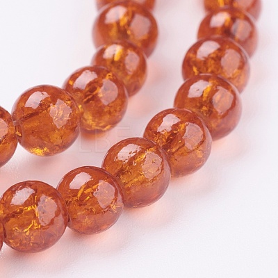 Spray Painted Crackle Glass Beads Strands CCG-Q001-6mm-09-1