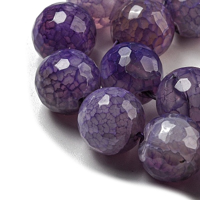 Faceted Natural Dragon Veins Agate Beads Strands X-G-F447-12mm-L04-1