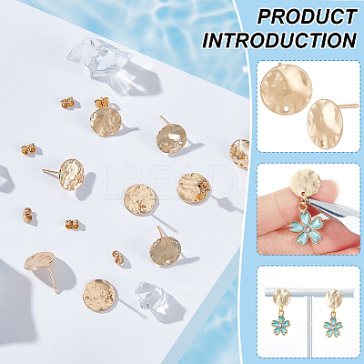 8 Pair Brass Stud Earring Findings KK-BC0013-07-1