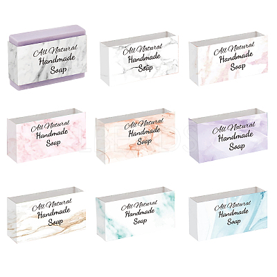 90Pcs 9 Style Rectangle with Marble Pattern & Word Handmade Soap Paper Tag DIY-PH0002-77B-WH-1