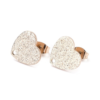 Ion Plating(IP) 304 Stainless Steel Stud Earring Findings LS-STAS-I183-02B-RG-1