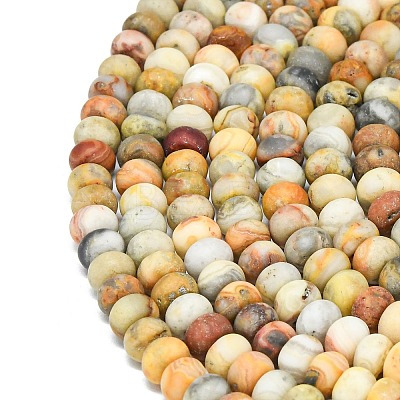 Natural Crazy Agate Beads Strands G-P575-A04-6x4mm-01-1