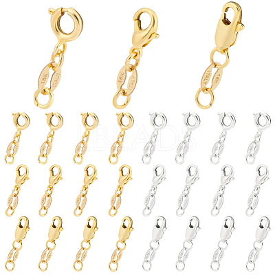 24Pcs 6 Styles Brass Spring Ring Clasps FIND-PH0009-98-1