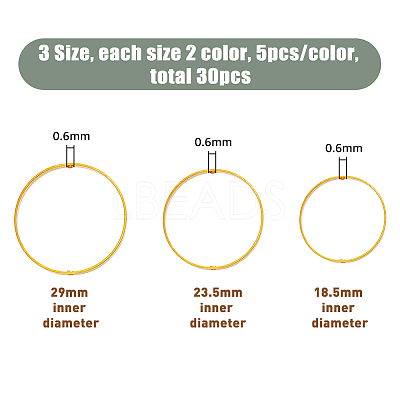 30Pcs 6 Style Brass Bead Frames KK-FH0005-61-1