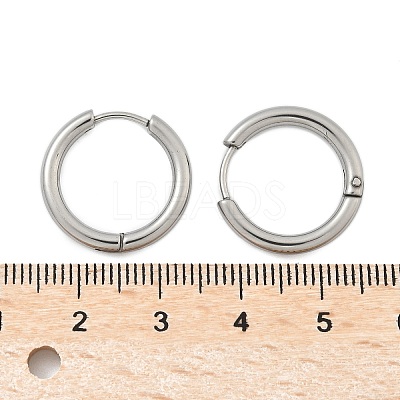 Tarnish Resistant 304 Stainless Steel Huggie Hoop Earrings EJEW-F111B-19mm-P-1