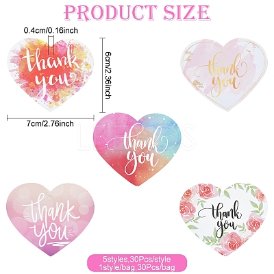 Coated Paper Thank You Greeting Card DIY-FS0007-76E-1