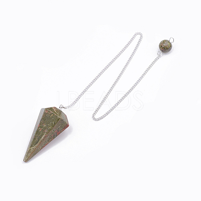 Natural & Synthetic Mixed Stone Hexagonal Pointed Dowsing Pendulums G-T097-07-1