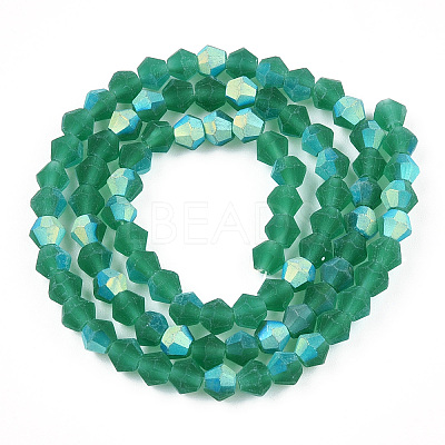 Imitate Austrian Crystal Bicone Frosted Glass Beads Strands GLAA-F029-TM3mm-A10-1