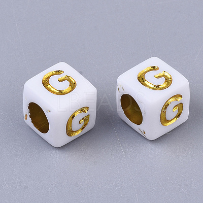 Plating Acrylic Beads SACR-S297-09G-1
