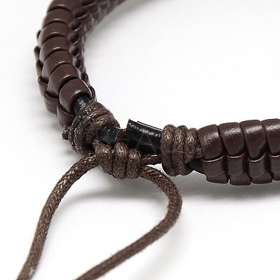 Trendy Unisex Casual Style Leather Wrapped PU Leather Bracelets BJEW-L308-15-1