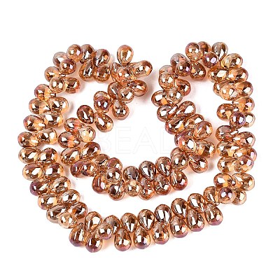 Electroplate Baking Paint Transparent Glass Beads Strands GL-N005-02A-C11-1