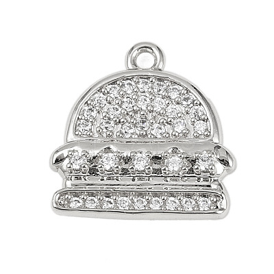 Brass Micro Pave Clear Cubic Zirconia Pendants KK-L238-16P-1