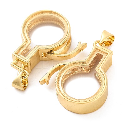 Rack Plating Brass Locket Pendants KK-F874-01G-17-1