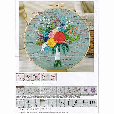 DIY Bouquet Pattern Embroidery Kit LS-DIY-O021-14A-1