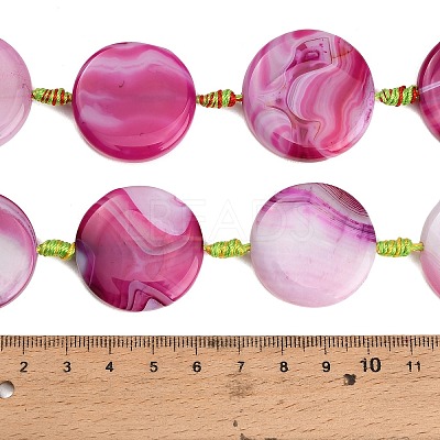 Natural Banded Agate Coin Beads Strands GG-CBAE0EB-06B-1