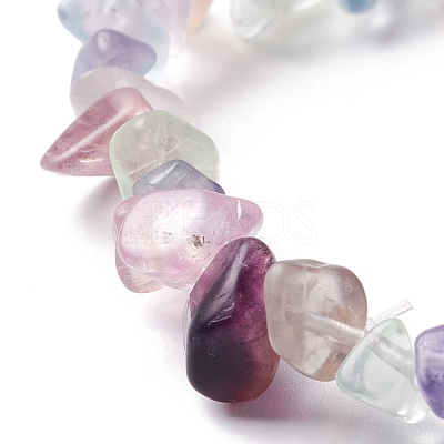 Natural Fluorite Chip Beads Stretch Bracelet BJEW-JB07118-01-1