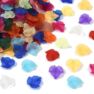 360Pcs 11 Colors Autumn Theme Transparent Frosted Acrylic Pendants MACR-YW0004-03-1