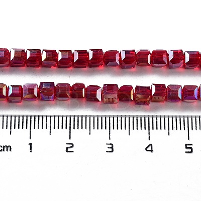 Electroplate Glass Beads Strands EGLA-R030-4x4mm-04-1