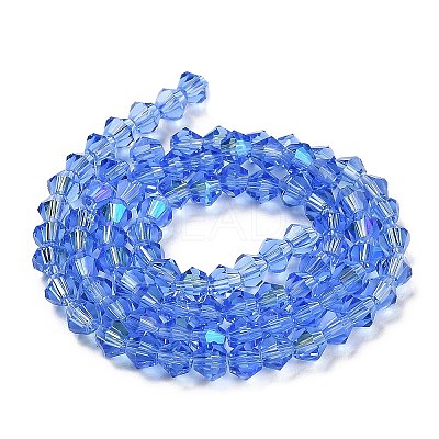 Transparent Electroplate Glass Beads Strands GLAA-F029-4mm-D07-1