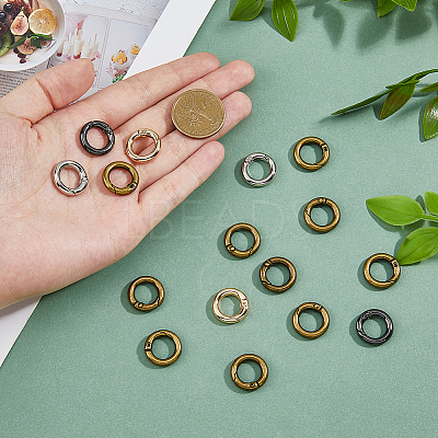 24Pcs 4 Colors Alloy Spring Gate Rings FIND-HS0001-26A-1