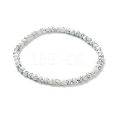 Synthetic Howlite Beaded Stretch Bracelets BJEW-A117-A-10-1