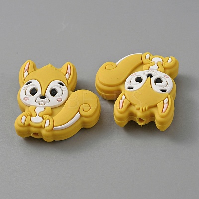 Squirrel Food Grade Eco-Friendly Silicone Beads SIL-WH0012-030H-1