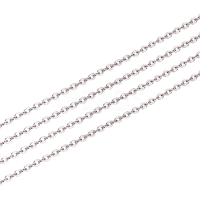 Anti-Tarnish Rhodium Plated 925 Sterling Silver Cable Chain STER-WH0011-04P-1