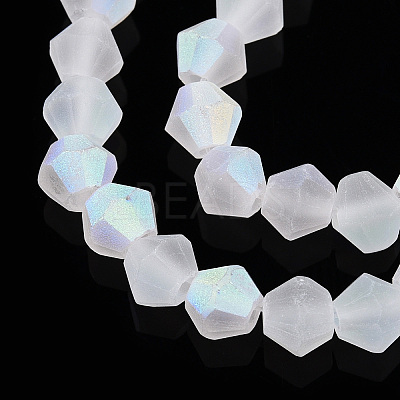 Imitate Austrian Crystal Bicone Frosted Glass Beads Strands GLAA-F029-TM3mm-A13-1