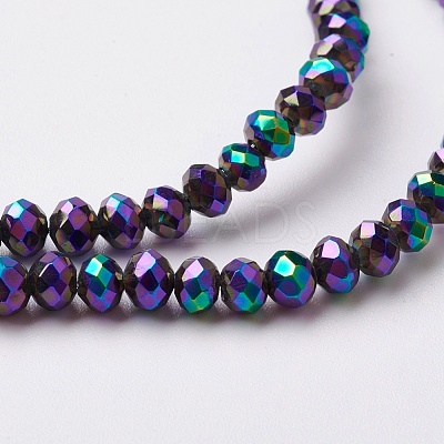 Electroplate Glass Beads Strands EGLA-F124-FP-02-1