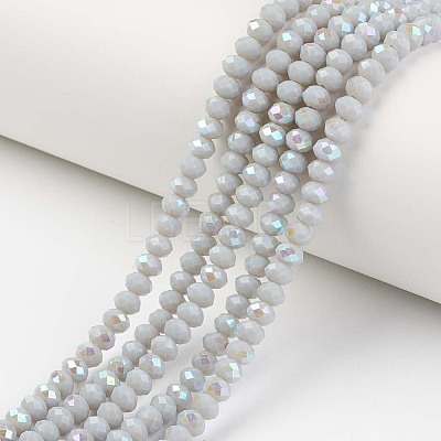Electroplate Opaque Solid Color Glass Beads Strands EGLA-A034-P10mm-L16-1