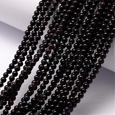 Natural Dyed & Heated Black Agate Beads Strands G-K146-74-3mm-1