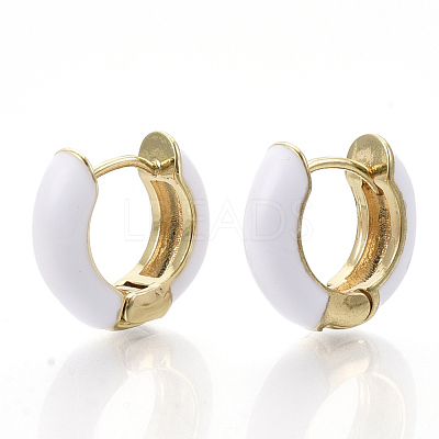 Brass Huggie Hoop Earrings EJEW-S209-01F-1