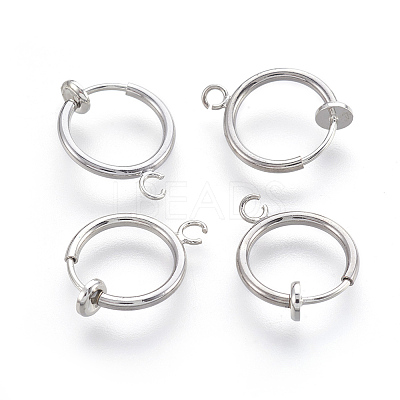Brass Clip-on Hoop Earrings KK-L169-06P-1