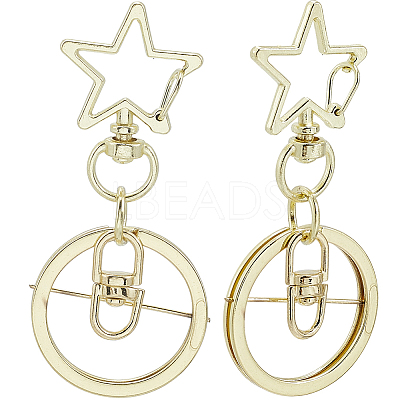 18Pcs Alloy Swivel Keychain Clasps KEYC-SP0001-48A-G-1