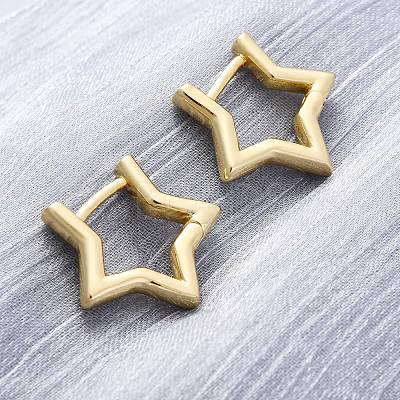 Brass Huggie Hoop Earrings EJEW-F245-03G-1