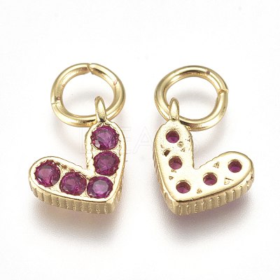 Brass Micro Pave Cubic Zirconia Charms ZIRC-F111-08G-1
