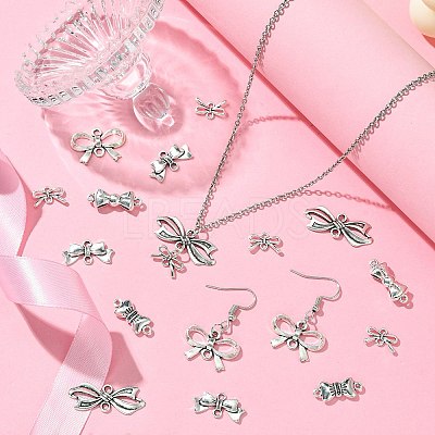 60Pcs 6 Styles Tibetan Style Alloy Connector Charms FIND-CJ0002-21-1