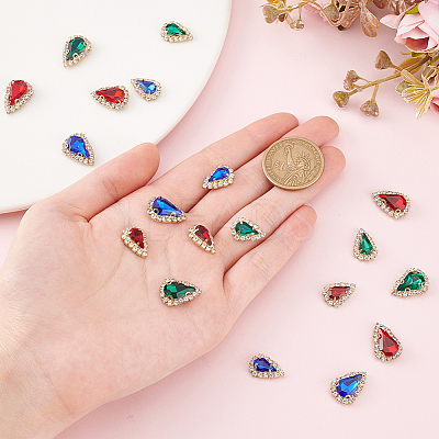 45Pcs 6 Styles Sew on Glass Rhinestone FIND-GA0004-48-1