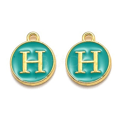 Golden Plated Alloy Enamel Charms X-ENAM-Q437-15H-1