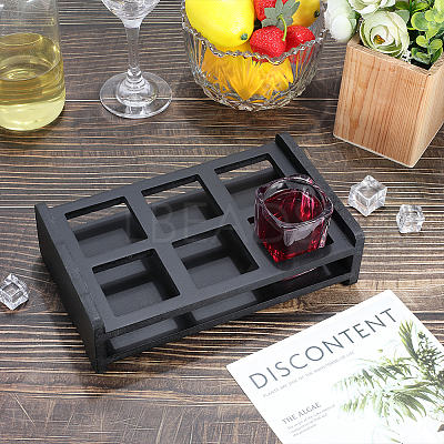2Pcs Wood Wine Glass Organizer Holder ODIS-WR0001-19-1