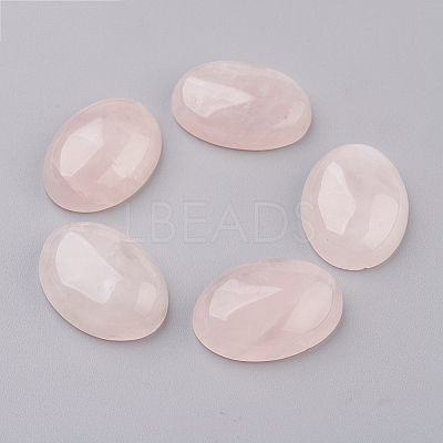 Natural Rose Quartz Flat Back Cabochons X-G-G741-18x25mm-21-1