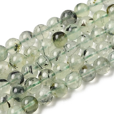 Natural Prehnite Beads Strands G-G457-6mm-03-1