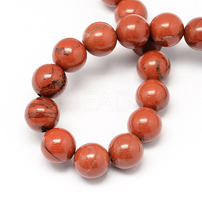 Natural Red Jasper Bead Strands G-R193-11-8mm-1