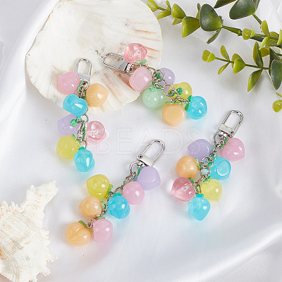 Peach Acrylic Pendant Keychain KEYC-DR0001-07-1
