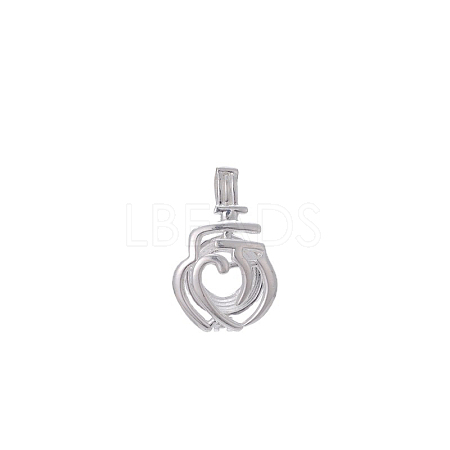 Hollow Brass Bead Cage Pendants FIND-PW0024-27B-1