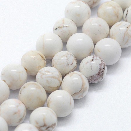 Natural Magnesite Beads Strands X-G-I199-27-6mm-1