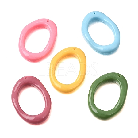 Hollow Opaque Resin Pendants RE-CBA4336-01-1
