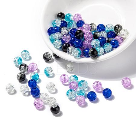 Baking Paint Crackle Glass Beads DGLA-X0006-8mm-03-1